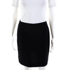 ESCADA Wool Mini Skirt Short Straight Pencil 36 / 6 Women's Black Luxury